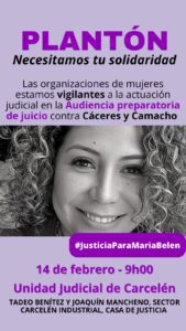 Plantón por justicia para María Belén Bernal